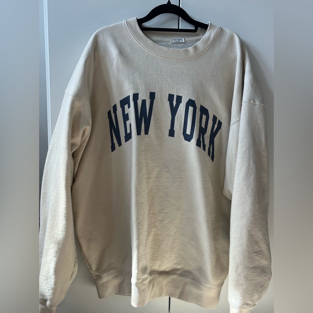 John Galt New York Crewneck Sweatshirt Beige One Size Preowned